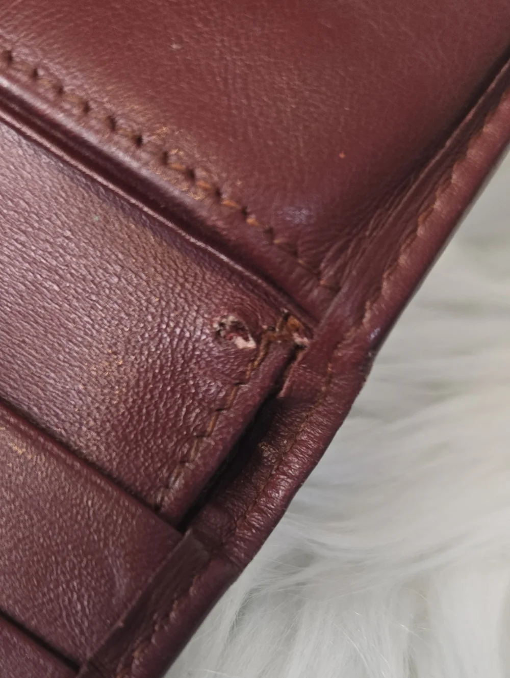 Cartier Vintage Burgundy Bi-fold Wallet With Coin Pocket